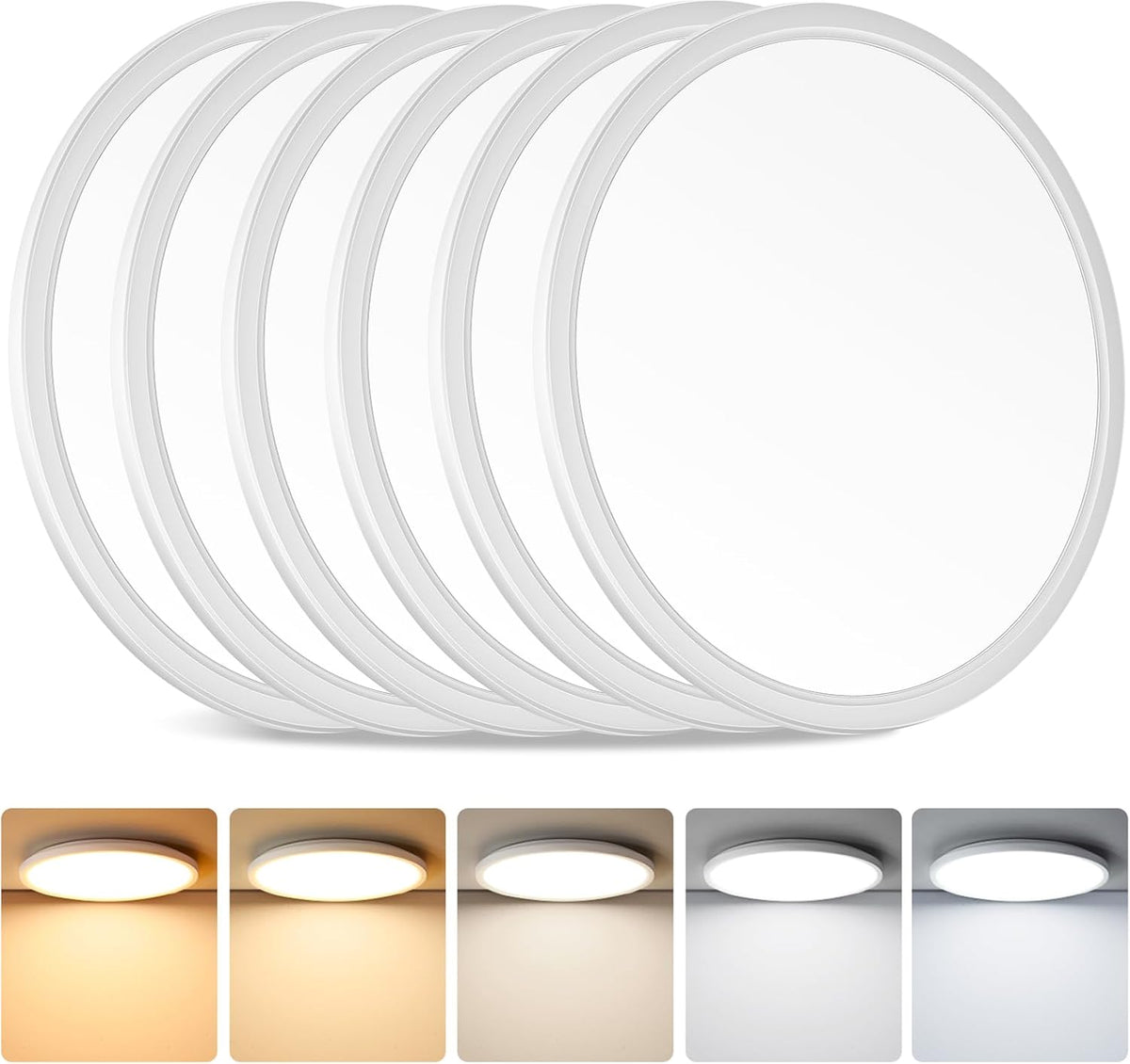 Brightever Lámpara de techo LED de montaje empotrado de 12 pulgadas...