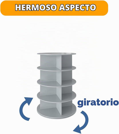 SpaceAid Zapatero giratorio de 4 niveles, torre de exhibición de za...