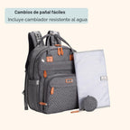 BabbleRoo Mochila para pañales extragrande, bolsa de bebé expandibl...