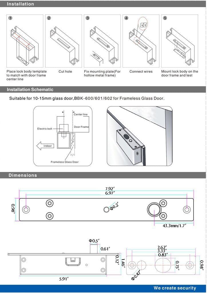 UHPPOTE Modo eléctrico 1000kg\/2204lb del NC de la cerradura del pe...