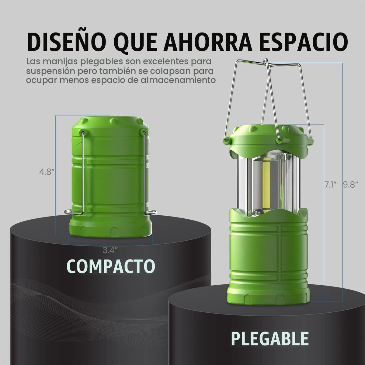 Lichamp Linterna LED para campamento, paquete de 4 linternas alimen...