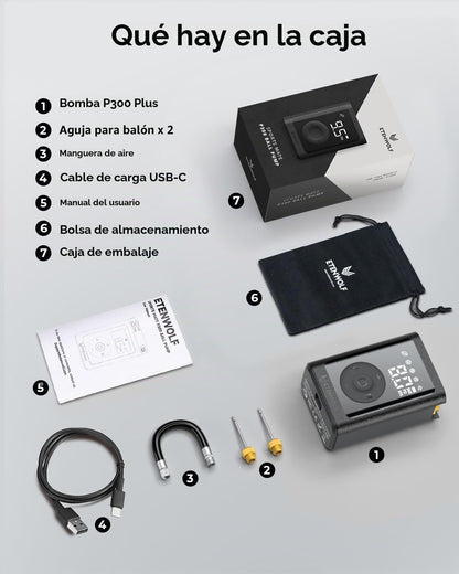 ETENWOLF Bomba de bola P300 Plus, bomba de baloncesto eléctrica par...