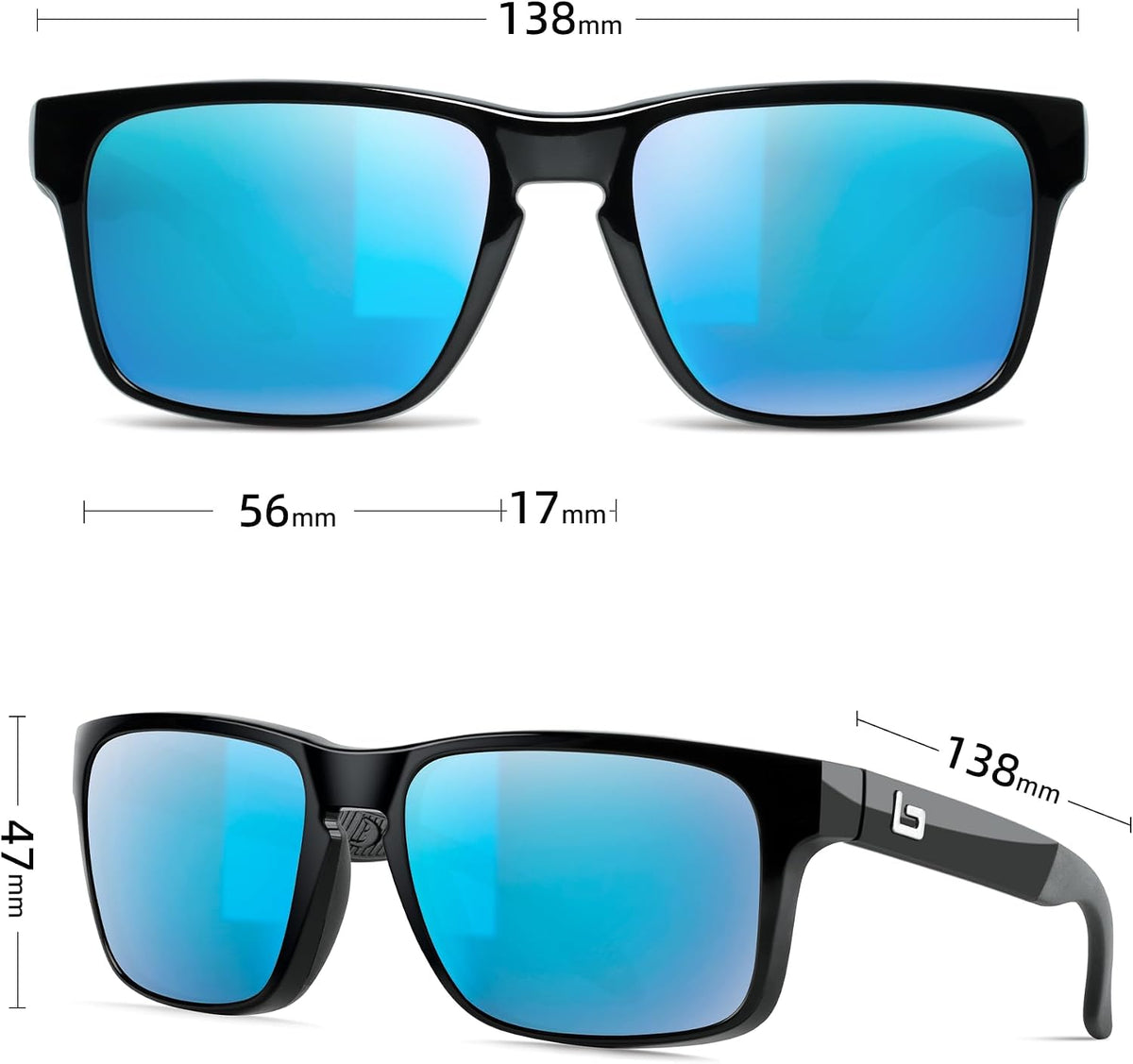 BNUS Corning Gafas de sol con lentes de vidrio para hombres y mujer...