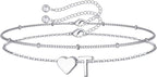 M MOOHAM Pulseras de oro con inicial de corazón para mujer, pulsera...