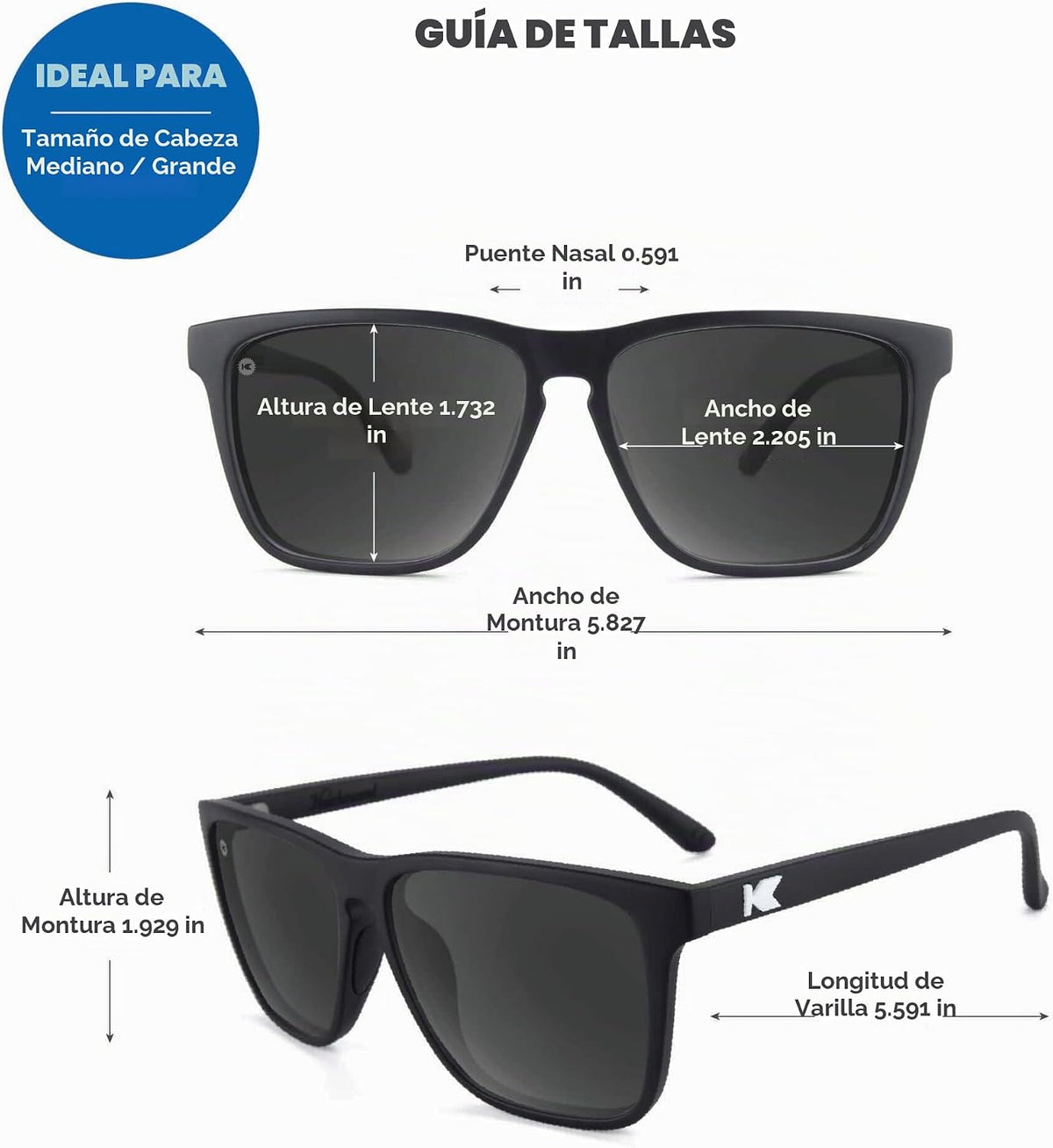 Knockaround Gafas de sol polarizadas cuadradas para hombres y mujer...