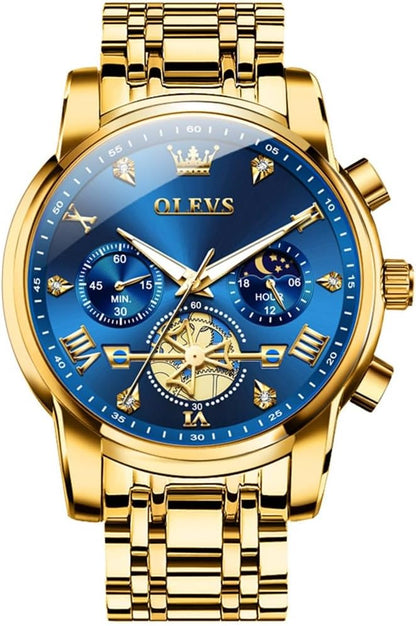 OLEVS Relojes para hombre, resistente al agua, de lujo, gran cara,...