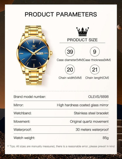 OLEVS Relojes para hombre Relojes de cronógrafo de fácil lectura lu...