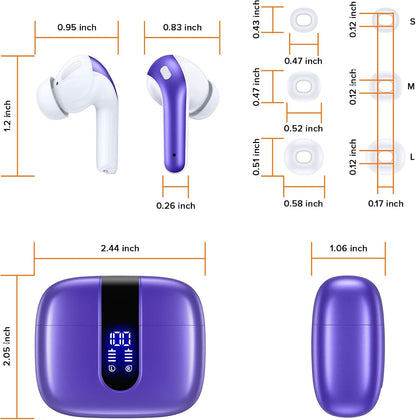 TAGRY Auriculares Bluetooth Verdaderamente Inalámbricos 60H Reprodu...