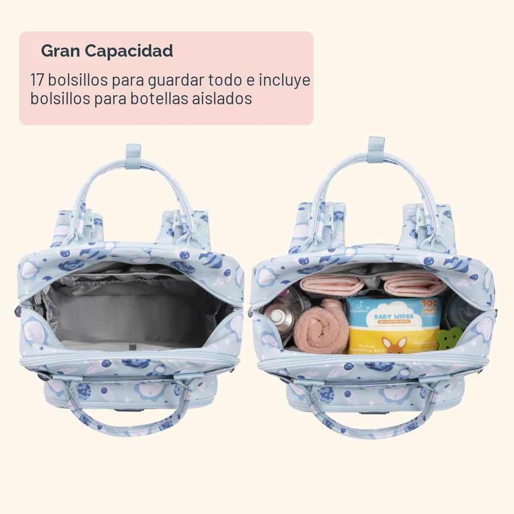 BabbleRoo Mochila para pañales - Bolsa de viaje esencial para bebé,...