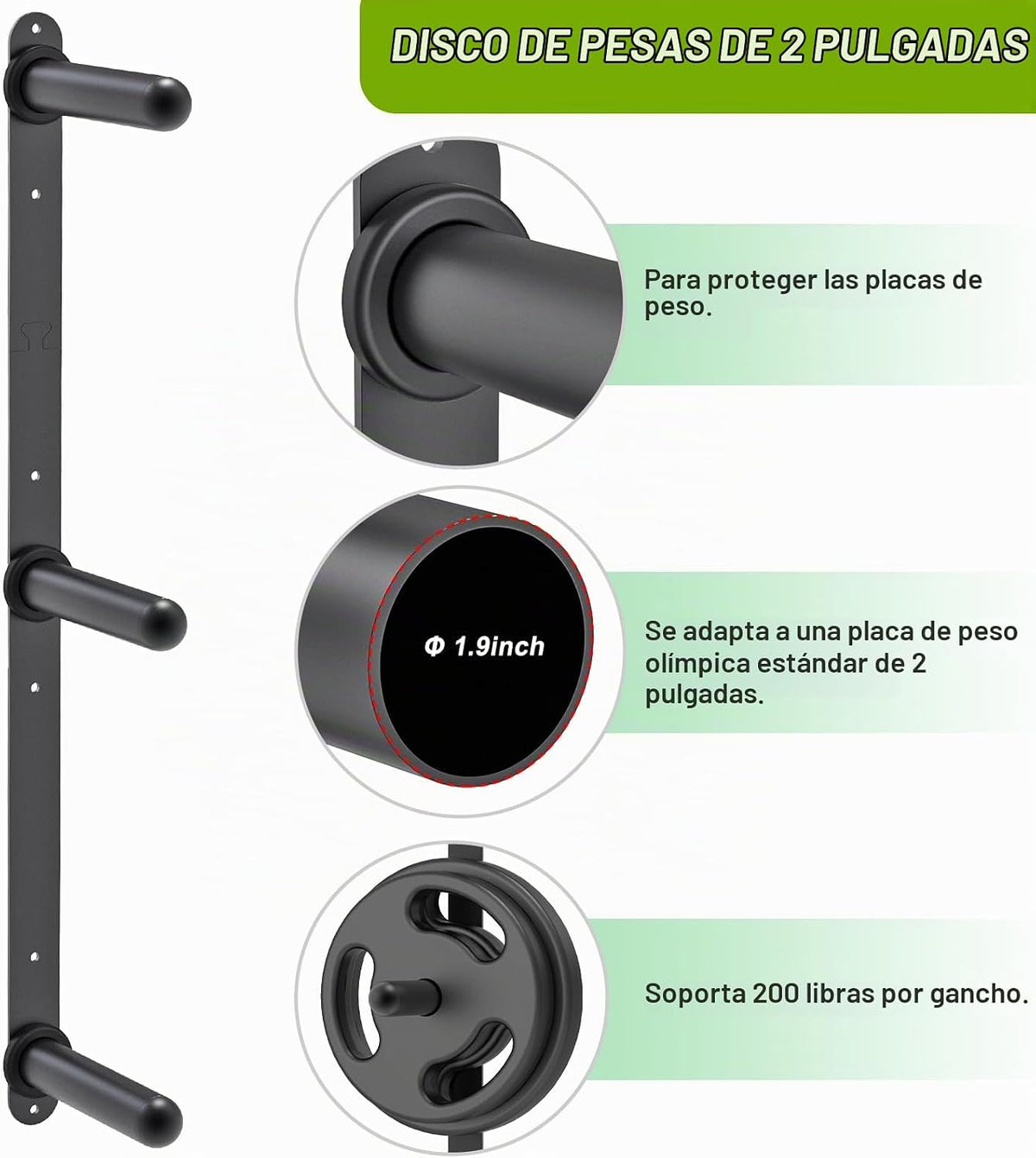 Kipika Estante de Almacenamiento para Discos de Peso - Soporte para...