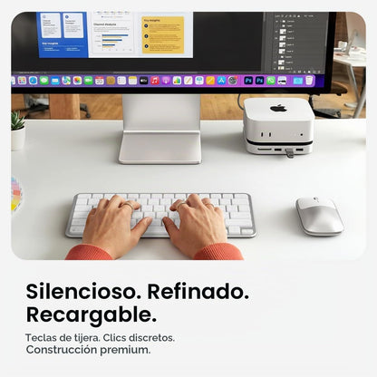 Satechi Slim CEX1 - Combo de teclado y mouse inalámbricos, Bluetoot...