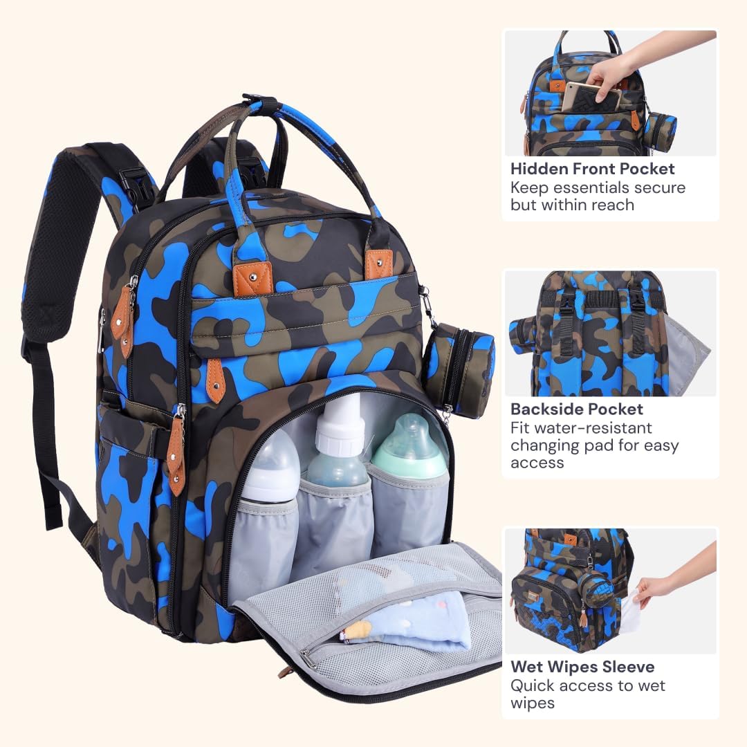 BabbleRoo Mochila para pañales \u2013 Bolsa de viaje para Baby Esse...