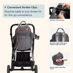 BabbleRoo Mochila para pañales extragrande, bolsa de bebé expandibl...