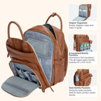 BabbleRoo Mochila de cuero para pañales - Baby Essentials Bolsa de...