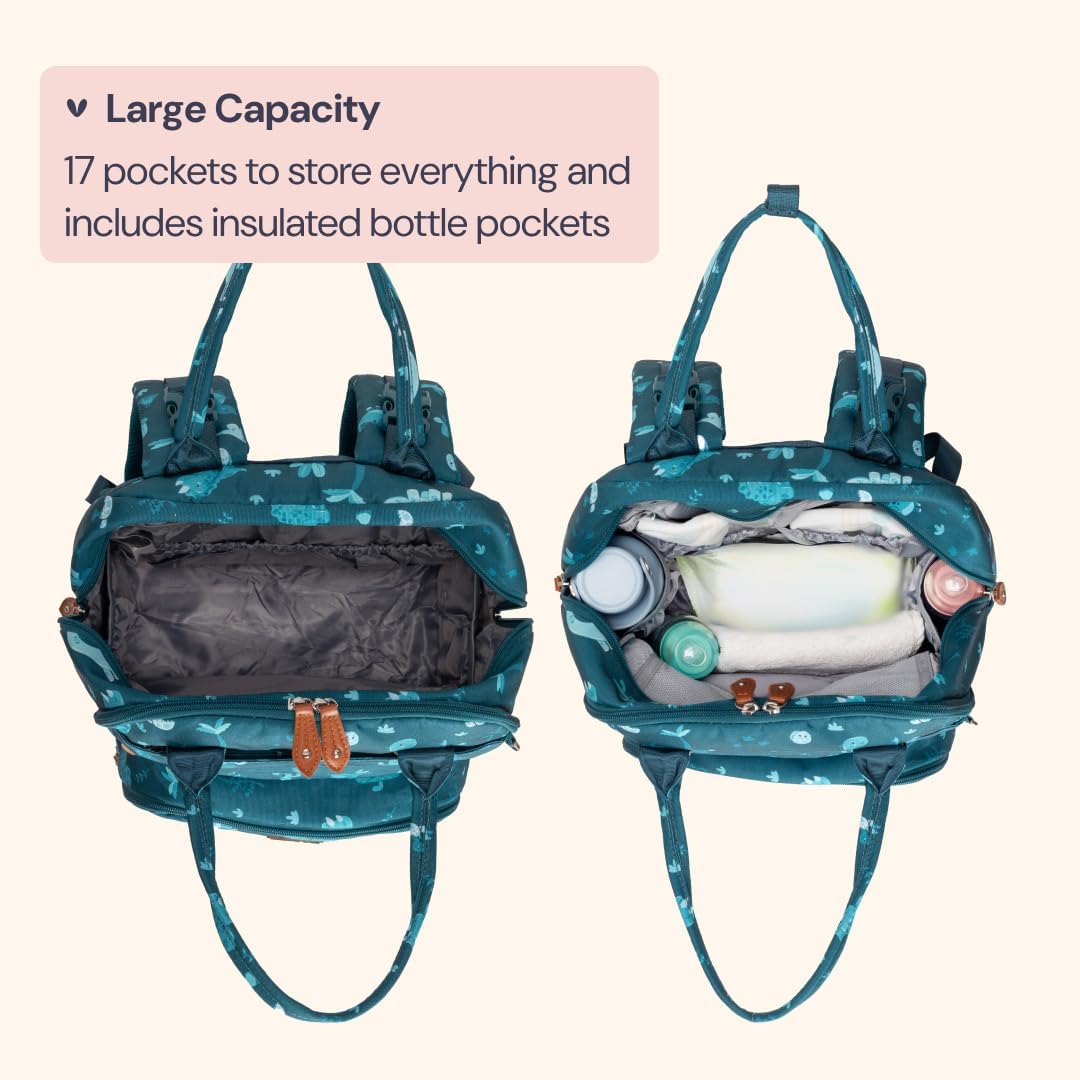 BabbleRoo Mochila para pañales - Bolsa de viaje esencial para bebé,...
