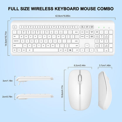 Combo de Teclado y Ratón Inalámbricos, Teclado y Ratón Ergonómicos...