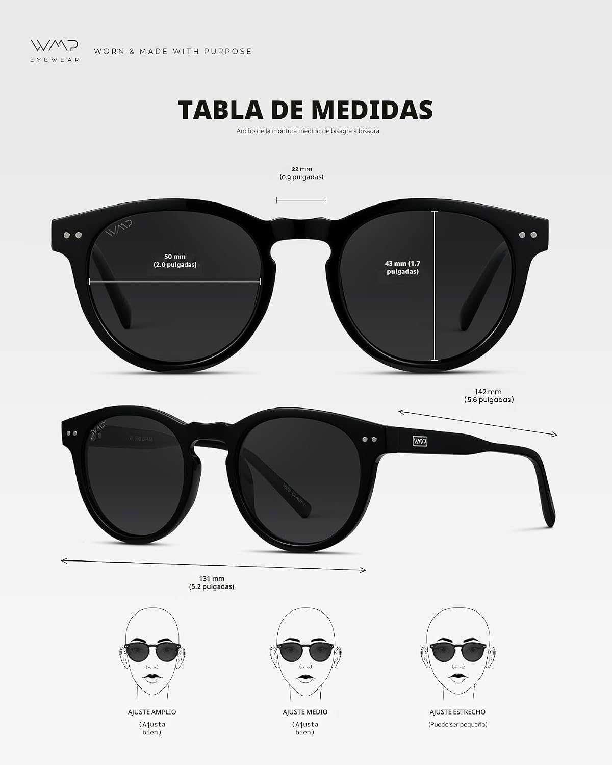 WearMe Pro Gafas de sol polarizadas redondas para mujer, protección...