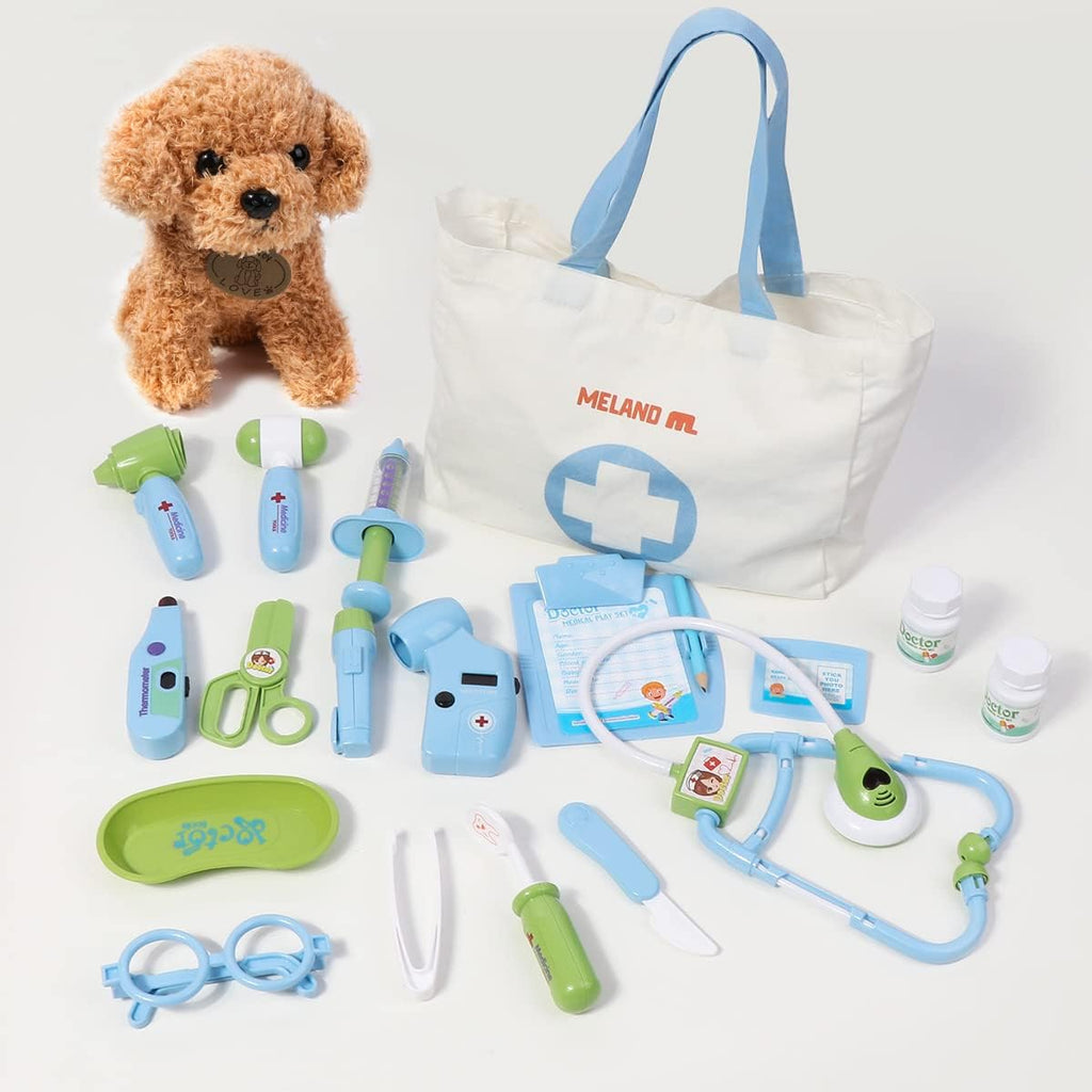 Meland Kit médico para niño con cachorro, juguete de simulación de...