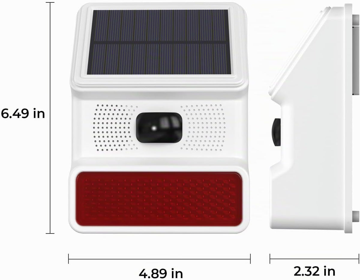 Hapippofa Alarma solar con sensor de movimiento, sirena estroboscóp...
