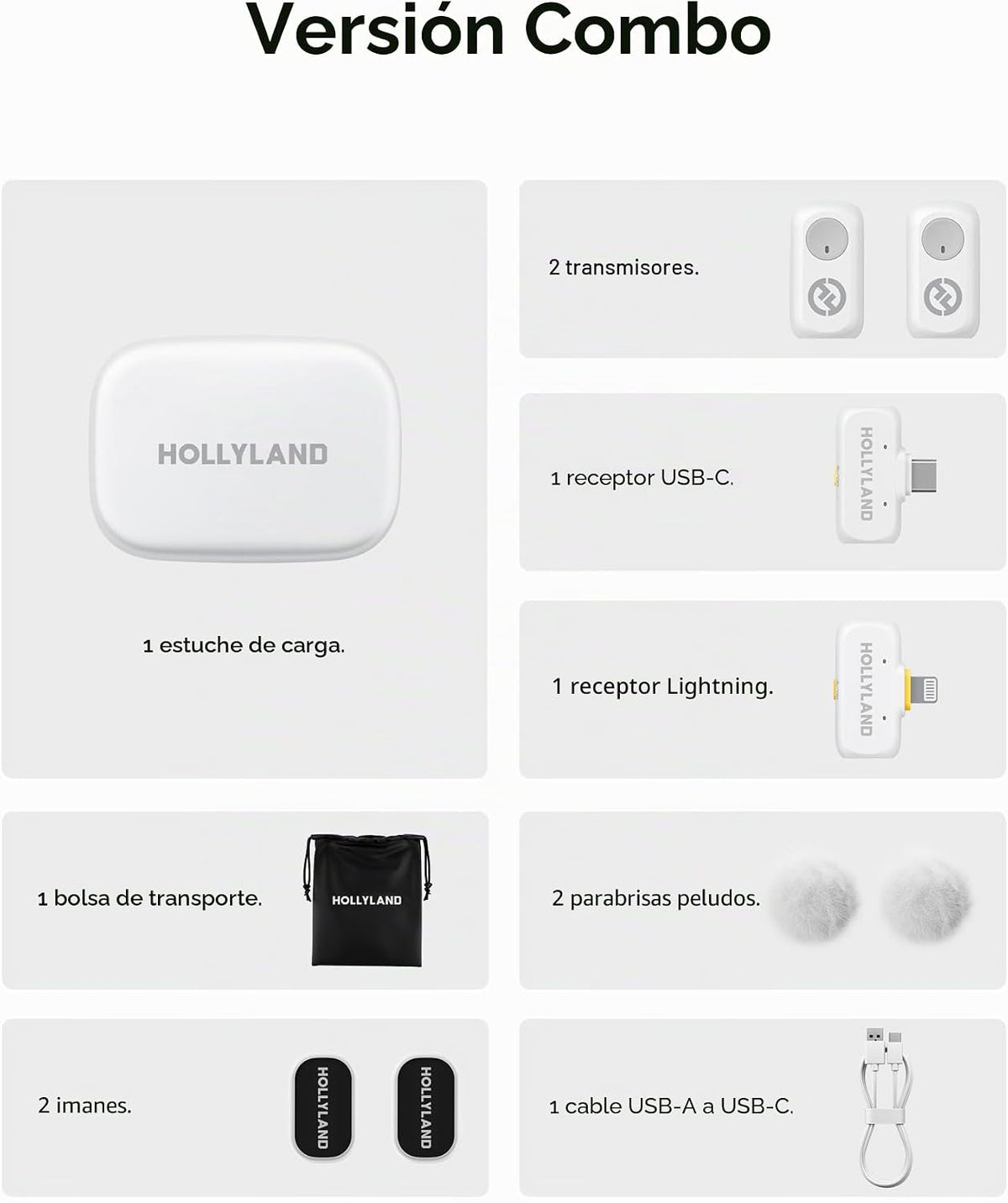 Micrófono inalámbrico Hollyland Lark A1 Mini para iPhone y Android,...