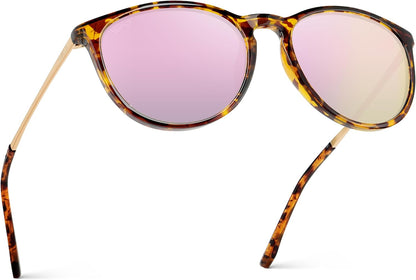 WearMe Pro Gafas de sol polarizadas redondas para mujer, protección...