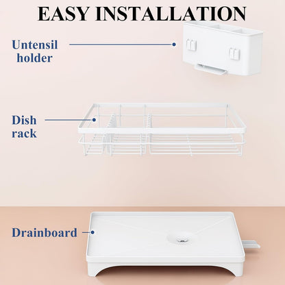 SNTD Escurridor de platos para encimera de cocina, 11.8 pulgadas de...