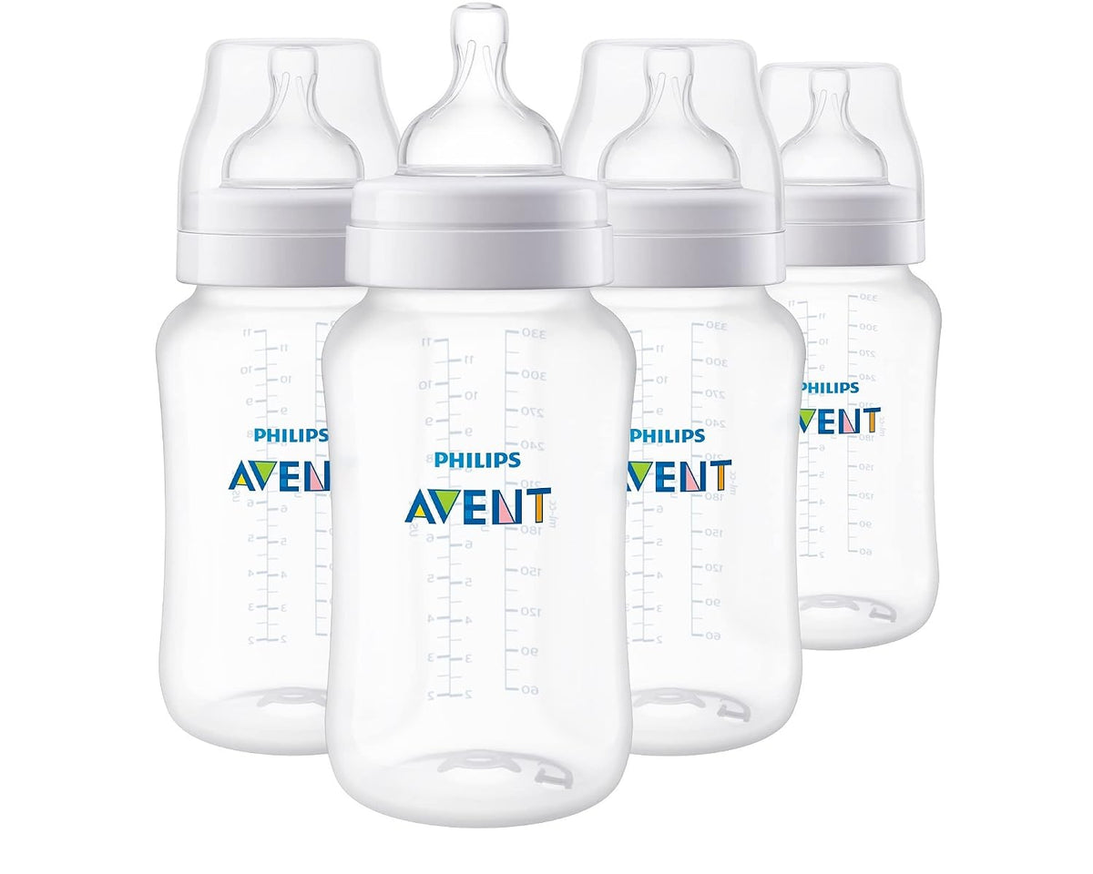 Philips Avent Biberón anticólico, flujo rápido, 11 oz, SCY106\/04 |...