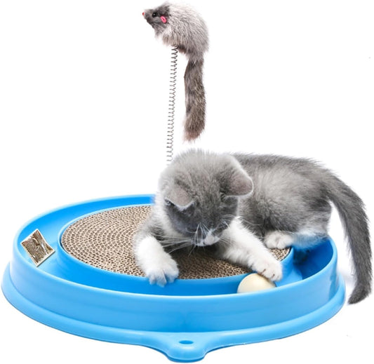 AUOON Juguete rascador para gatos con pista de bolas para gatos y g...