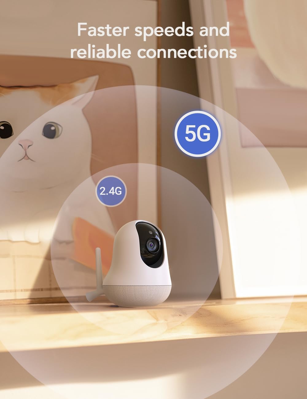 Nooie Monitor de bebé WiFi inteligente 2K con cámara y audio, contr...
