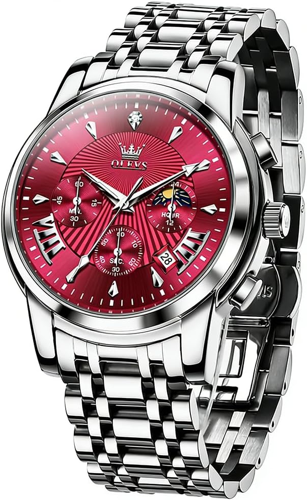 OLEVS Relojes para hombre Relojes de cronógrafo de fácil lectura lu...