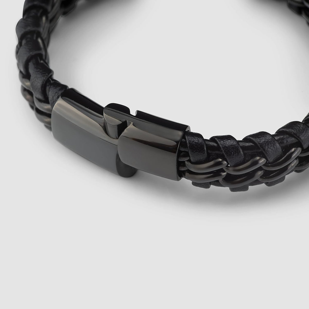 SERASAR | Pulsera de cuero genuino de primera calidad [acero] para...