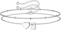 M MOOHAM Pulseras de oro con inicial de corazón para mujer, pulsera...