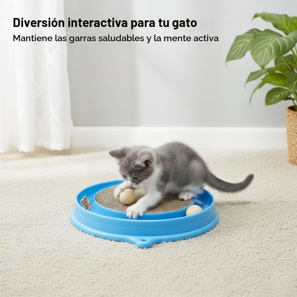AUOON Juguete rascador para gatos con pista de bolas para gatos y g...
