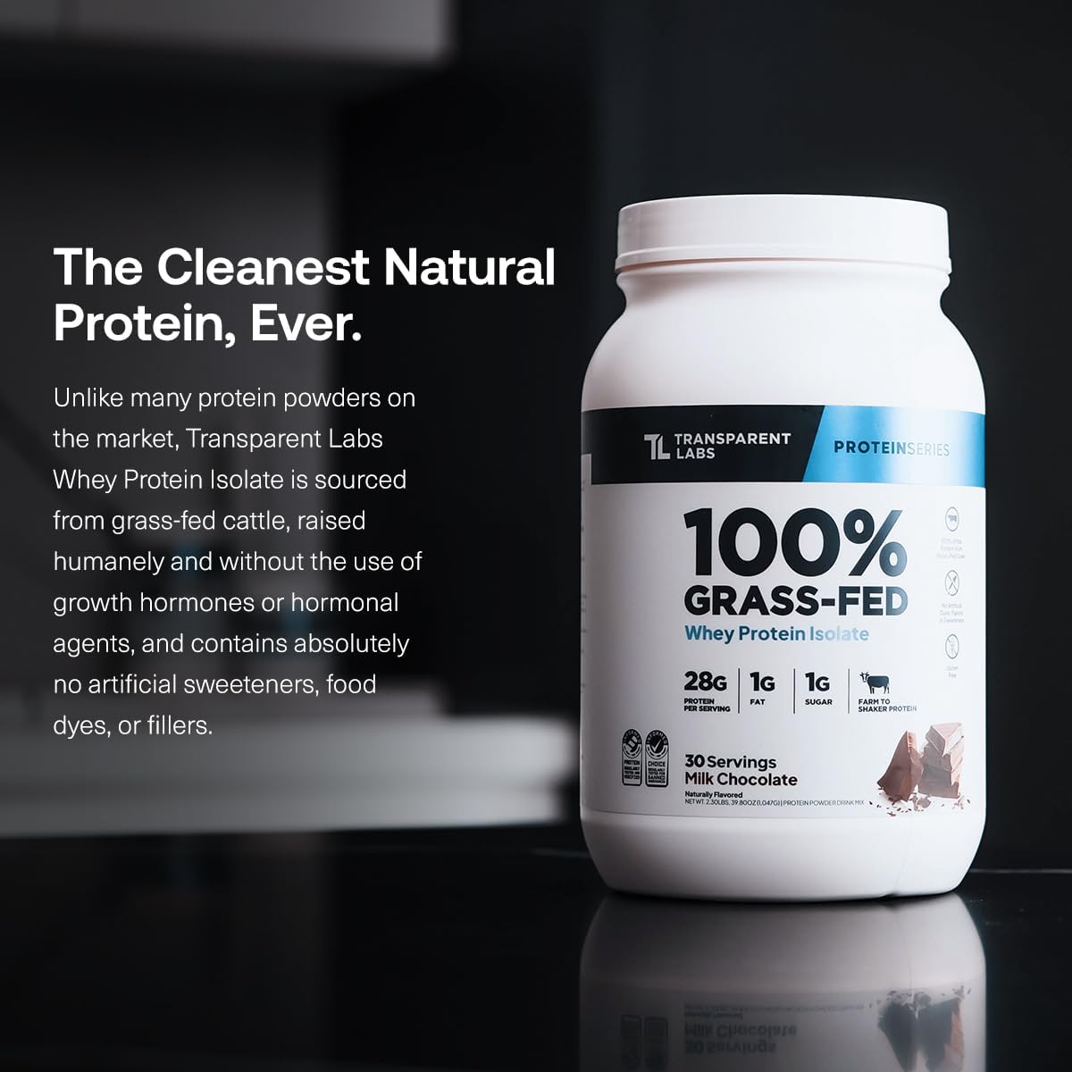 Transparent Labs Proteína de suero aislada alimentada con pasto - S...