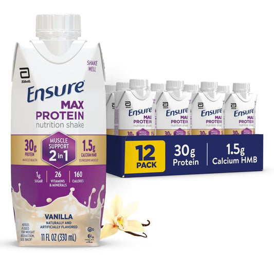 Ensure Max Protein - Vainilla 2 en 1, 1.06 onzas de alto contenido...