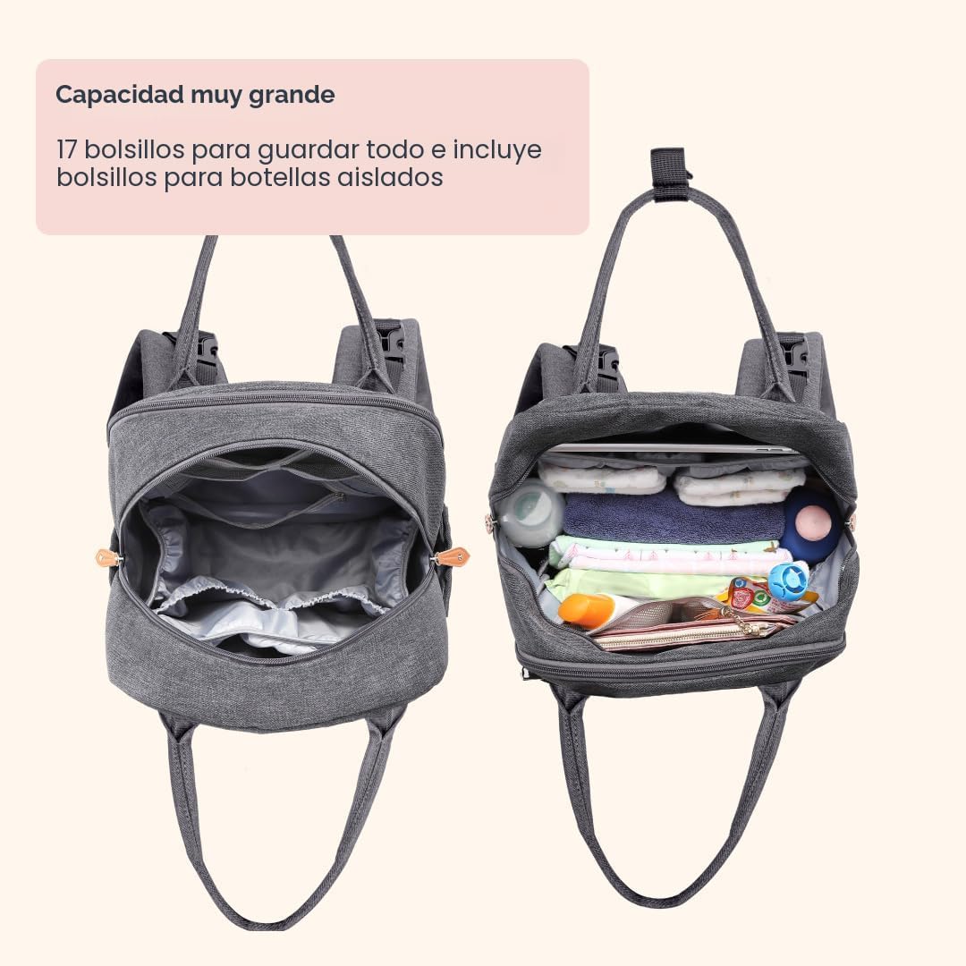 BabbleRoo Mochila para pañales \u2013 Bolsa de viaje para Baby Esse...