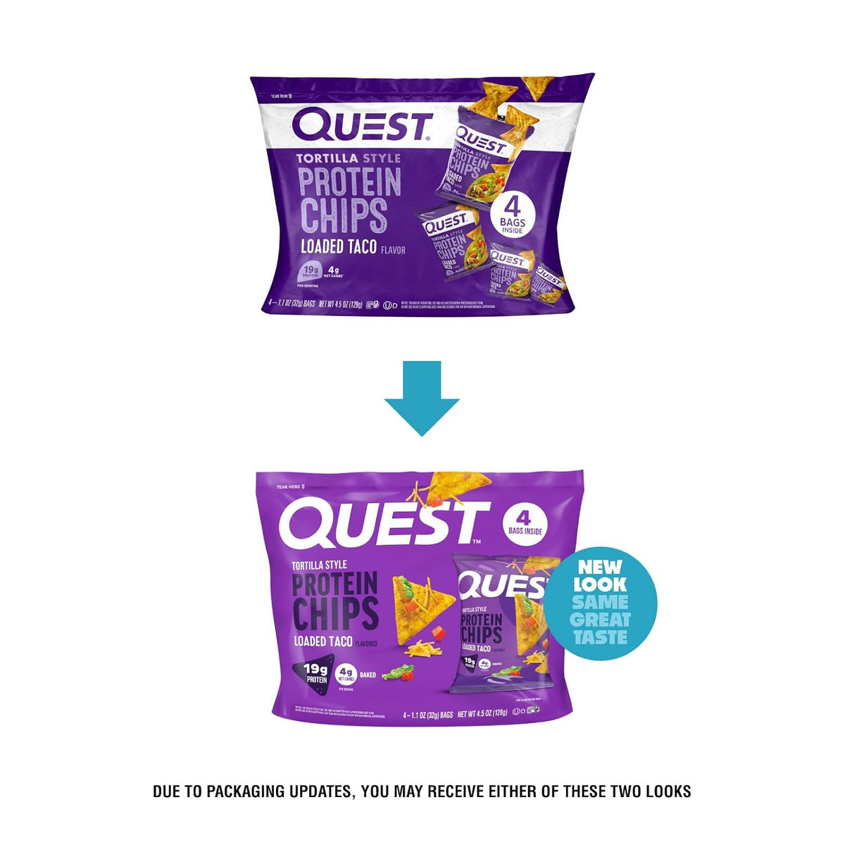Quest Nutrition Loaded Taco Tortilla Style Chips de proteína, 1.1 o...