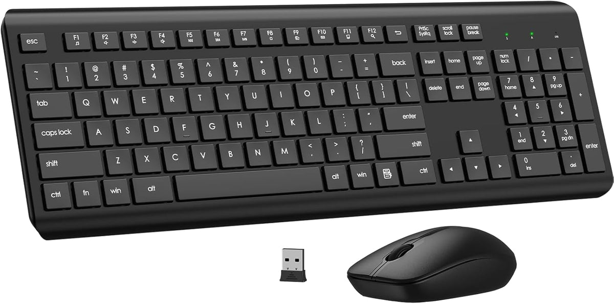 Combo de teclado y mouse inalámbricos, teclado ergonómico silencios...