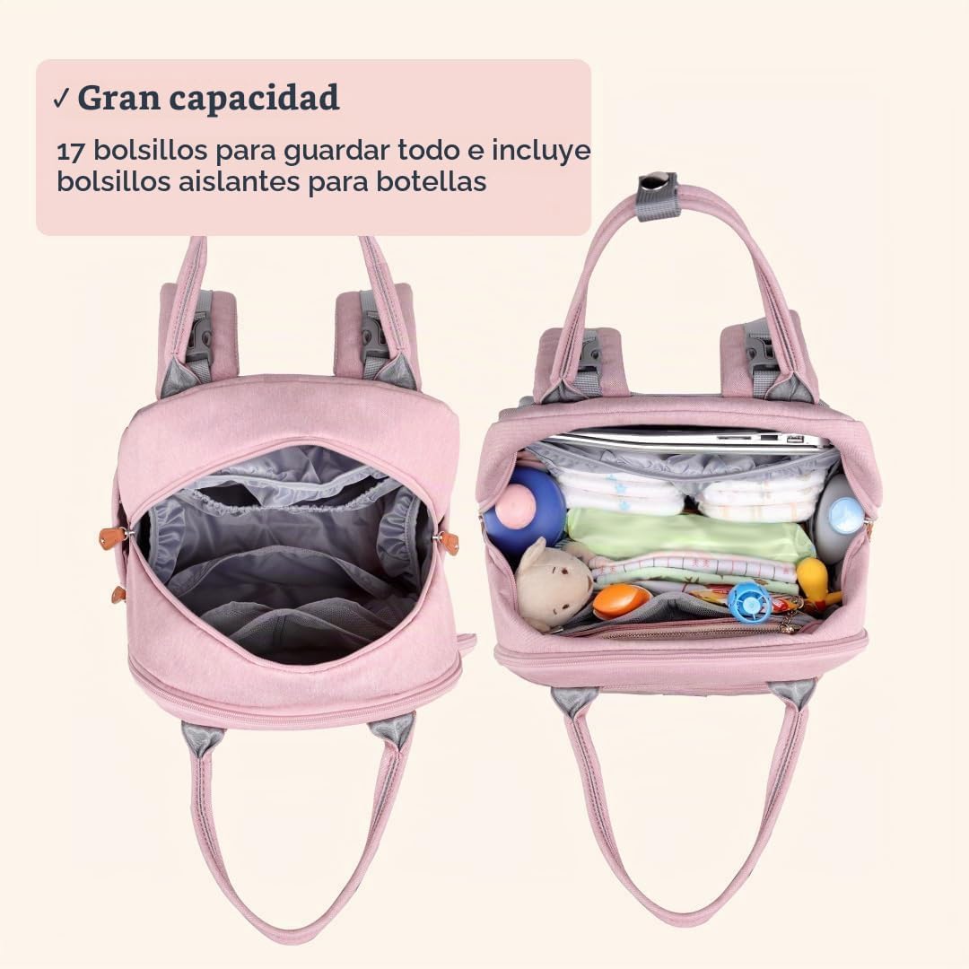 BabbleRoo Mochila para pañales \u2013 Bolsa de viaje esencial para...