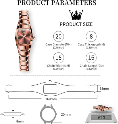 OLEVS Reloj Mujer Lujo Acero Inoxidable Pequeño Vestido de Muñeca I...
