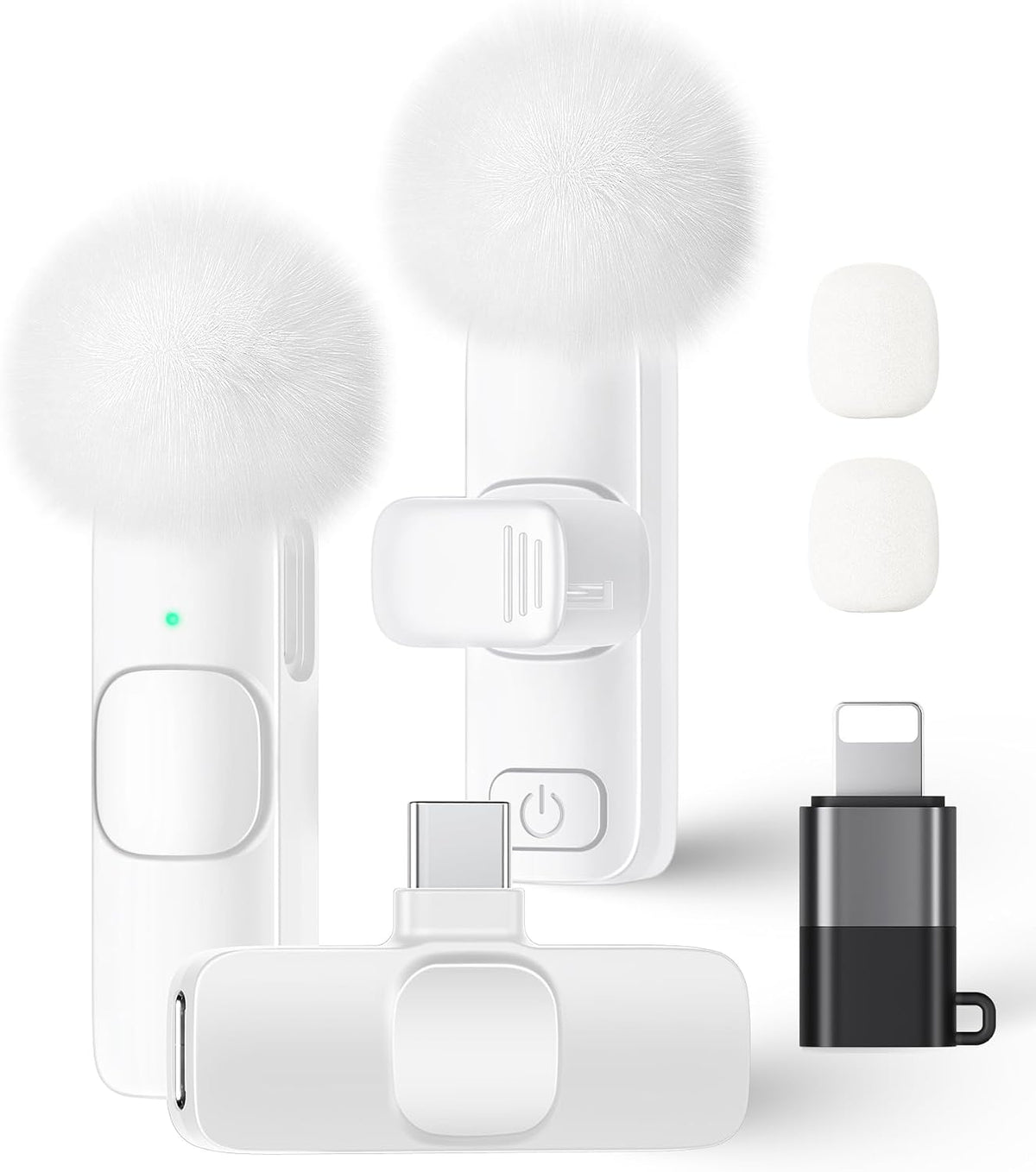 Micrófono de solapa inalámbrico para iPhone, iPad y teléfono Androi...