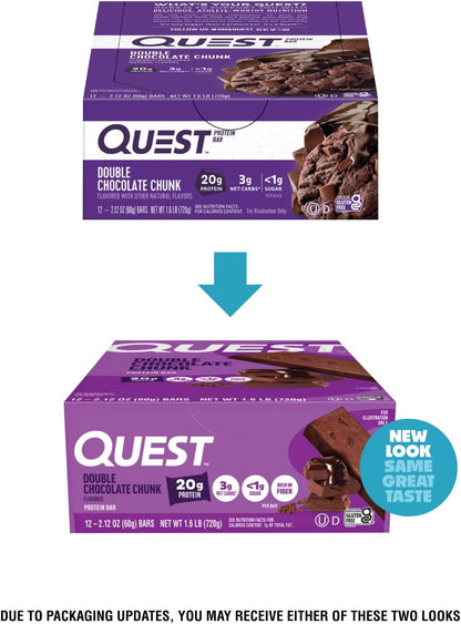 Quest Nutrition Barras de proteína de doble trozo de chocolate, bar...