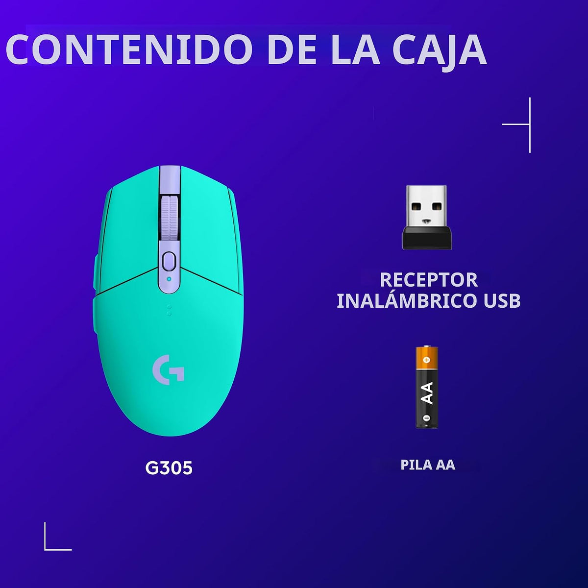 Logitech G Ratón inalámbrico para juegos 305 Lightspeed - Menta | 1...