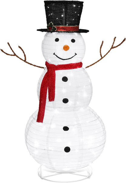 VINGLI Muñeco de nieve para exteriores con 90 luces LED, muñeco de...