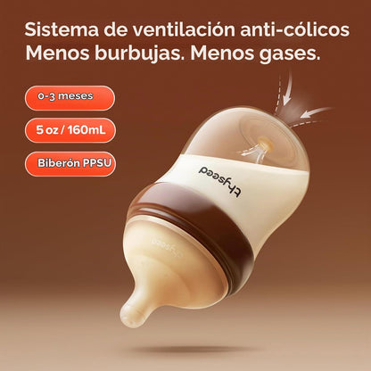 Thyseed PPSU - Biberón anticólico, pezón de flujo medio similar al...