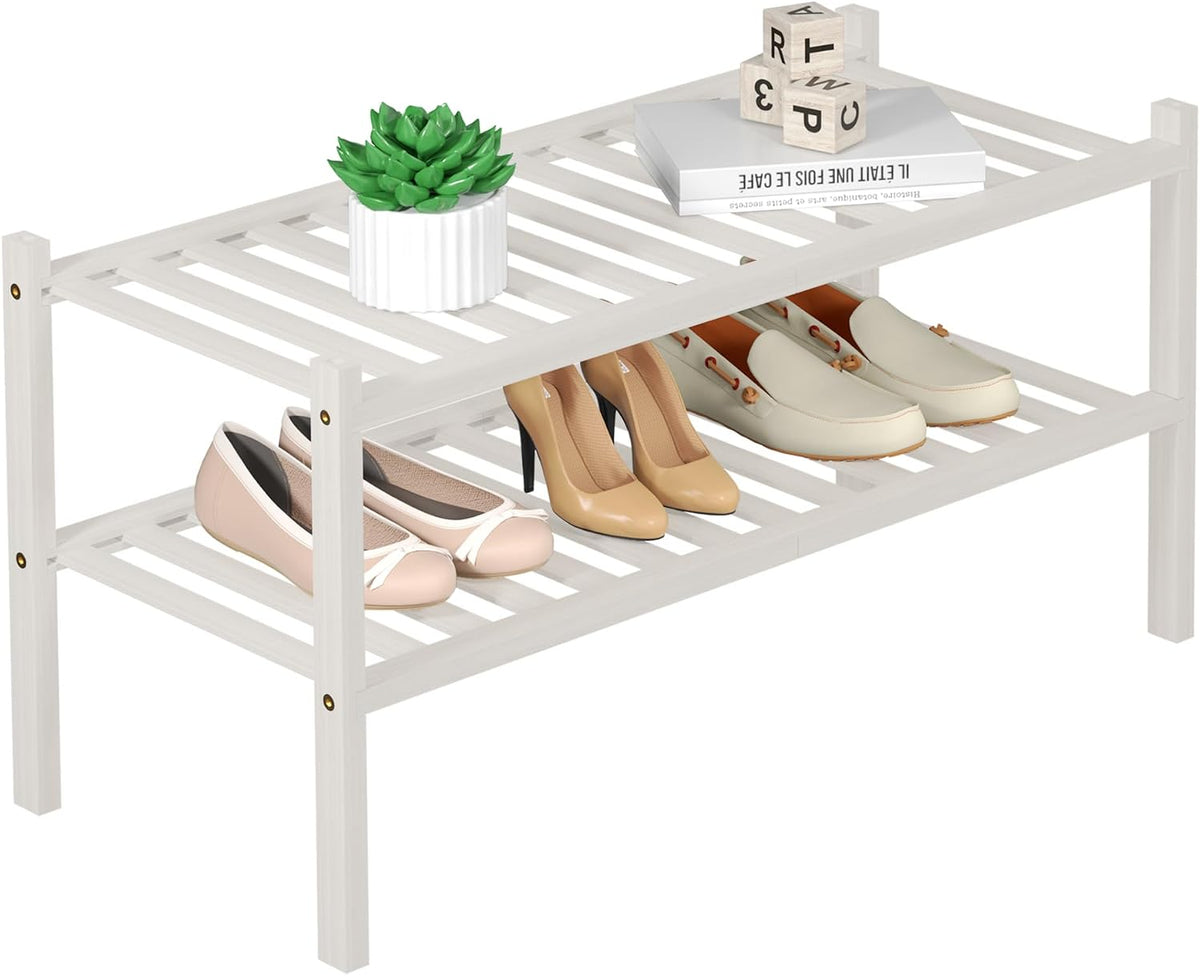 ROMGUAR CRAFT Zapatero de Bambú de 2 Niveles para Closet Independie...