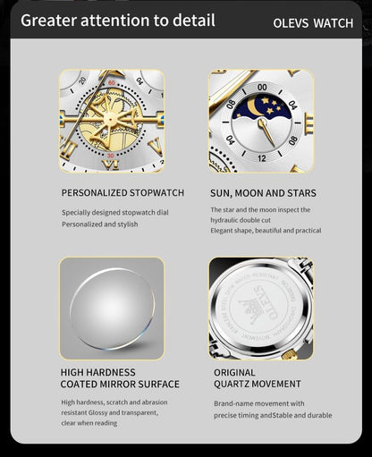 OLEVS Relojes para hombre, resistente al agua, de lujo, gran cara,...