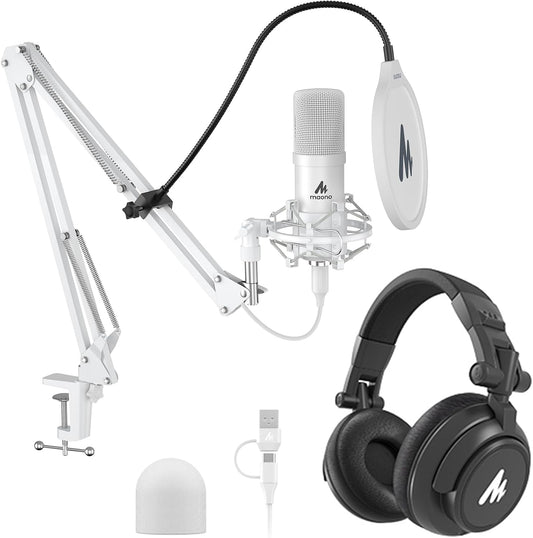 MAONO AU-A04H Kit de micrófono USB con auriculares para PC, podcast...