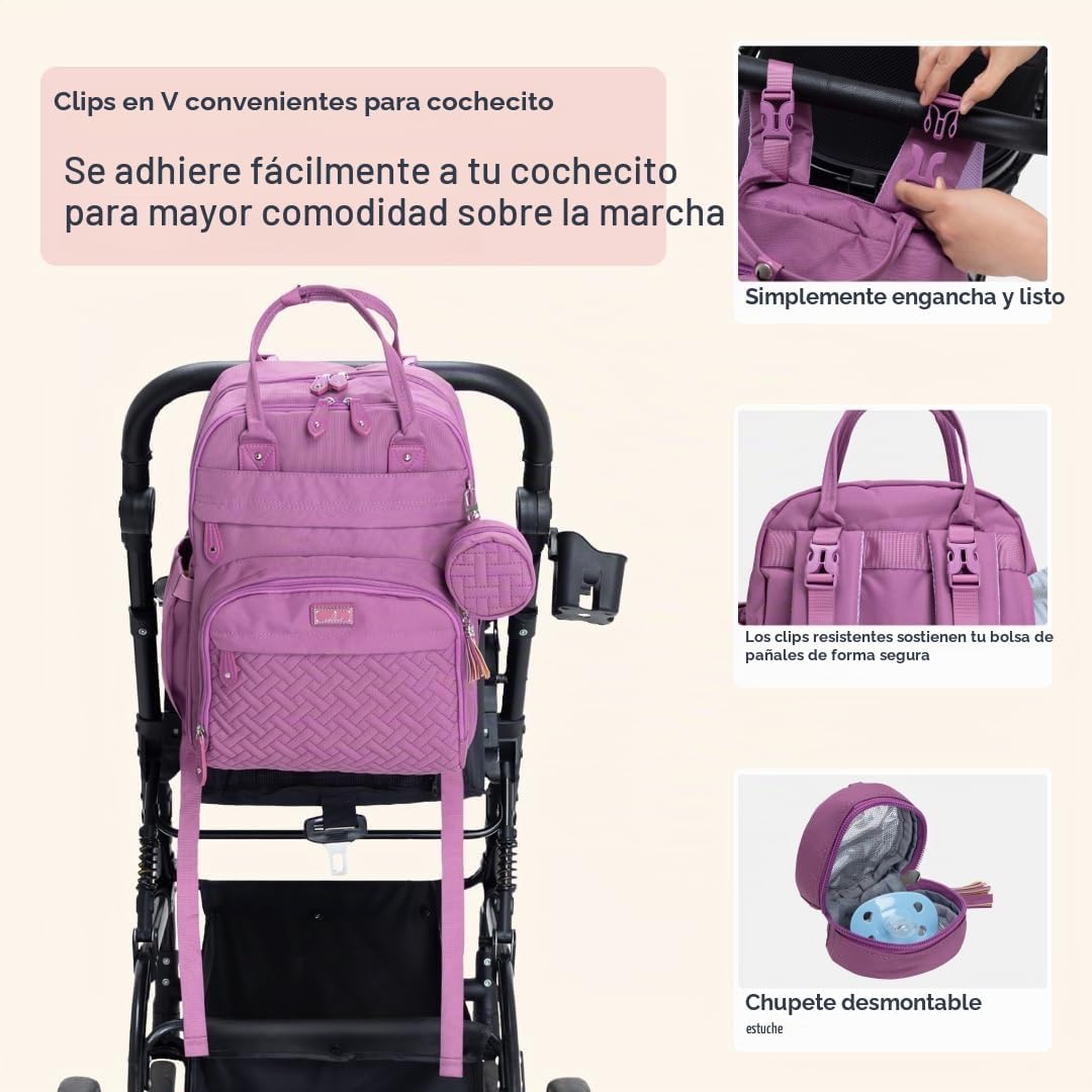 BabbleRoo Mochila para pañales \u2013 Bolsa de viaje para Baby Esse...