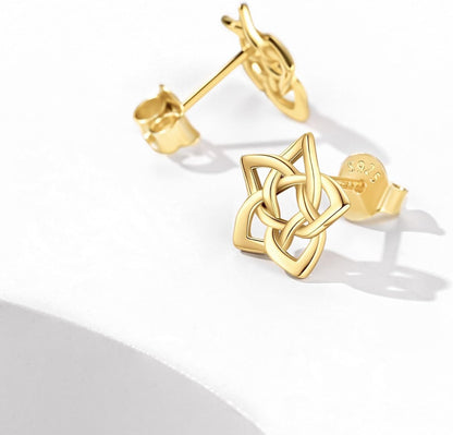 ChicSilver Pendientes celtas para mujer de plata de ley hipoalergén...